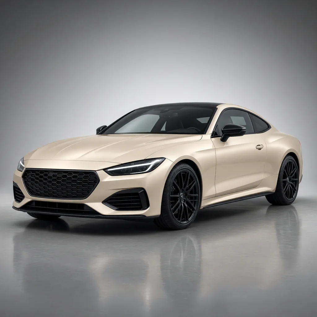 A car wrapped in Champagne Pearl paint protection film