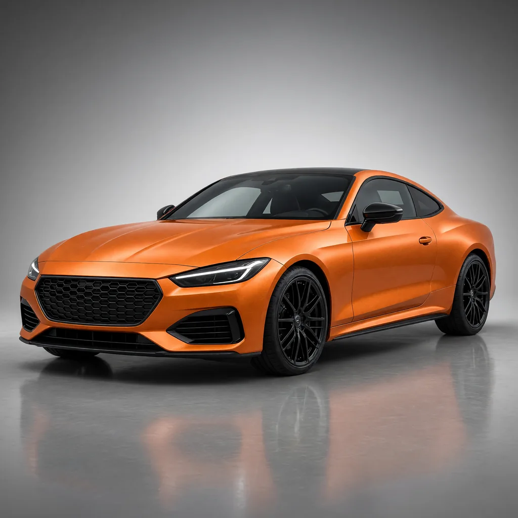 A car wrapped in Copper Flame paint protection film
