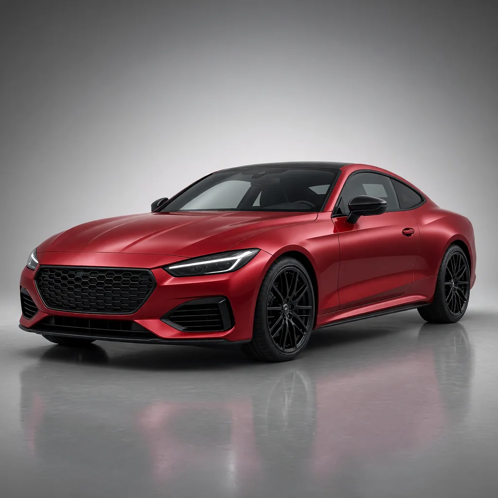 A car wrapped in Magma Red paint protection film