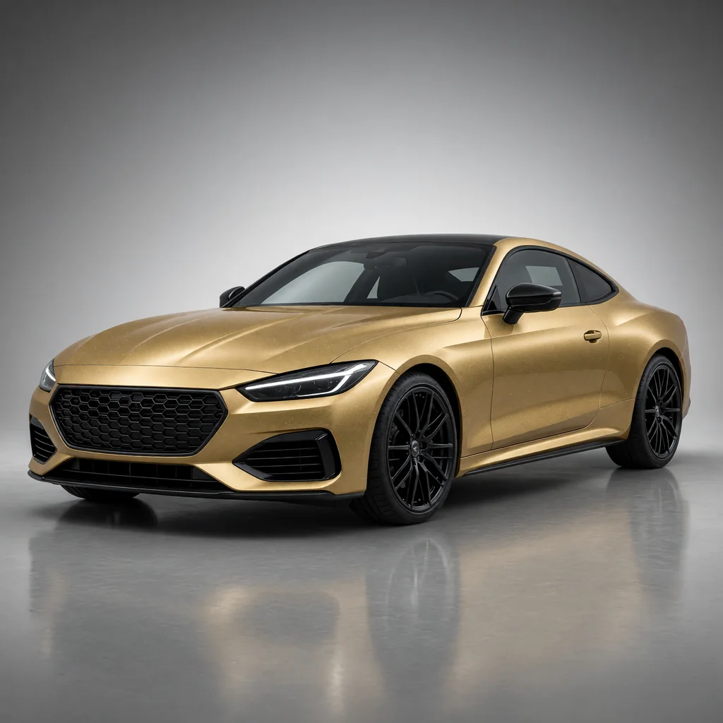 A car wrapped in Milano Gold paint protection film