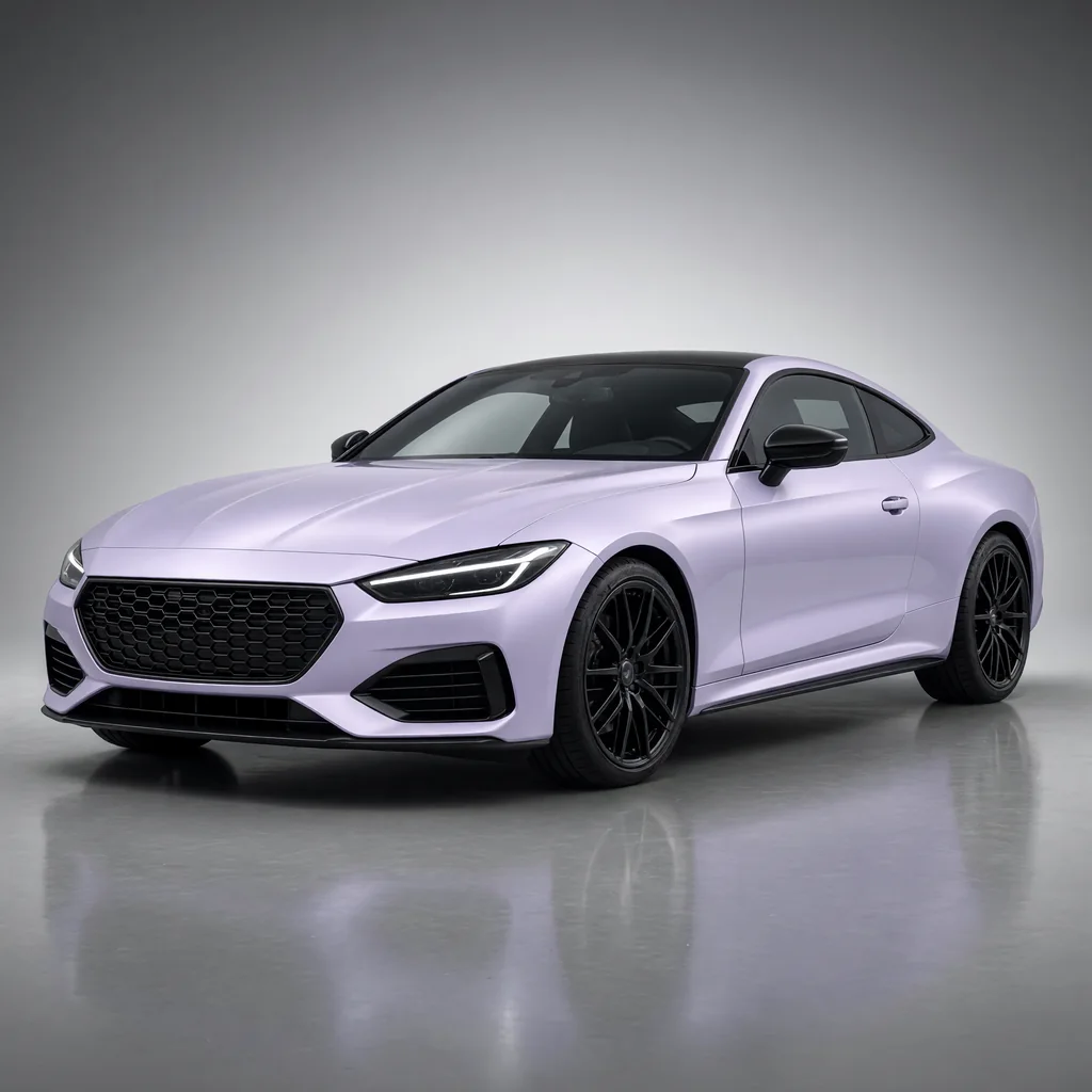 A car wrapped in Pale Lilac paint protection film
