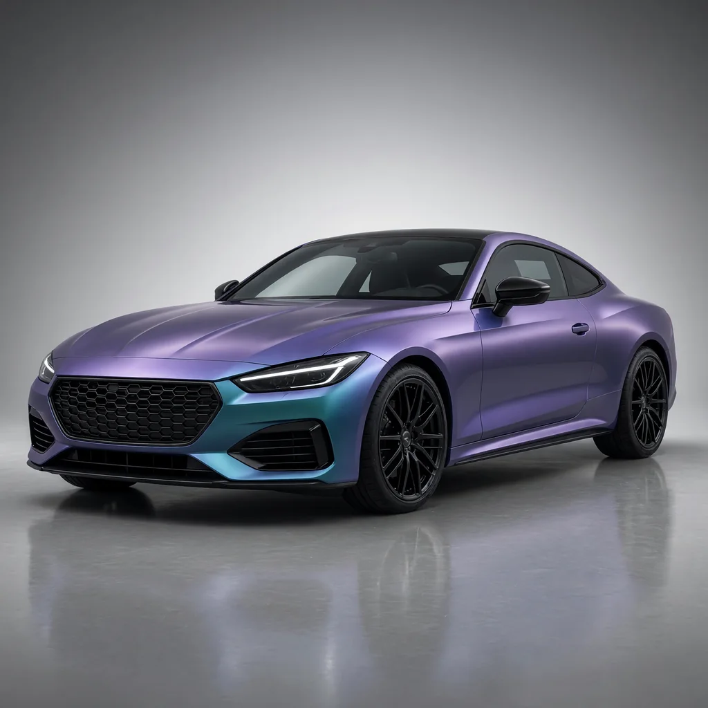 A car wrapped in Phantom Grey-Violet paint protection film