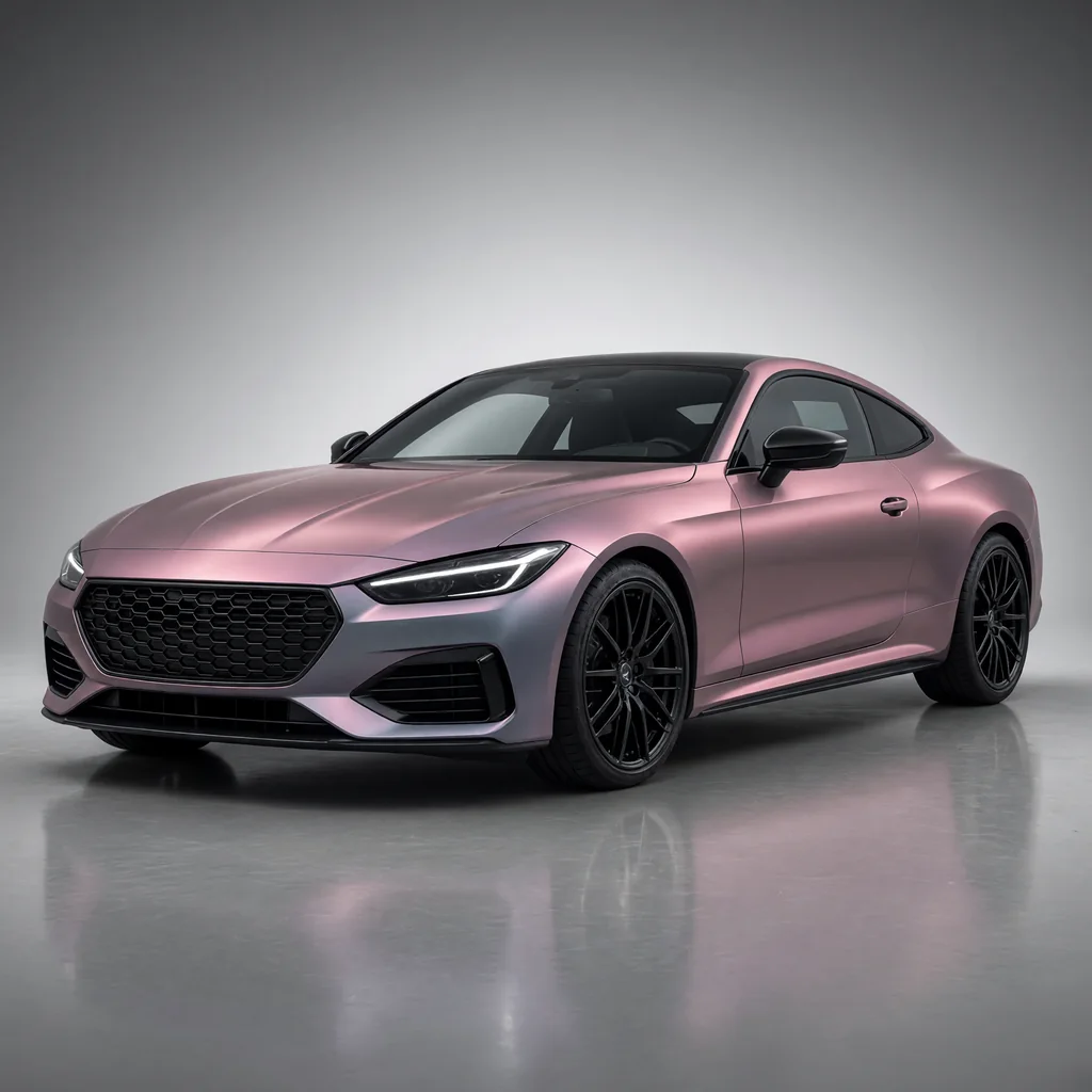 A car wrapped in Phantom Rose Grey paint protection film