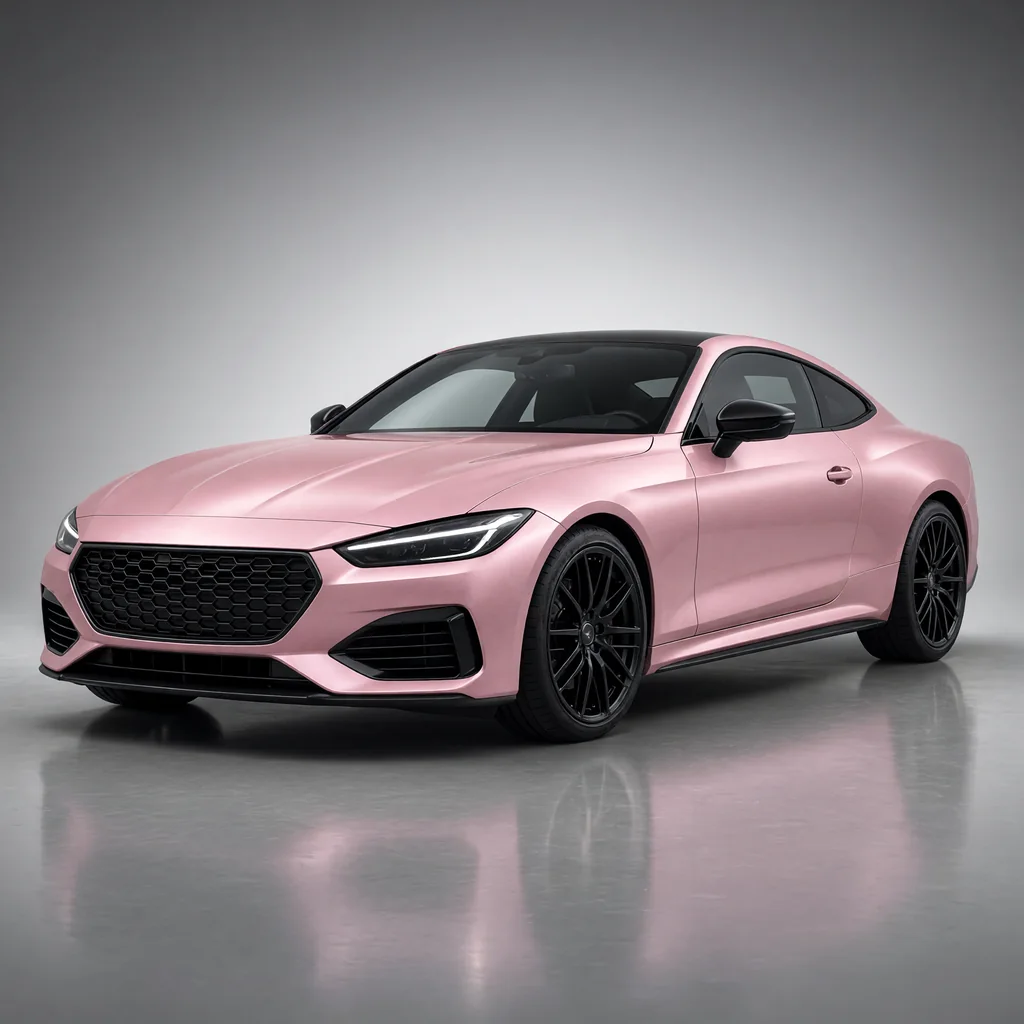 A car wrapped in Rose Quartz Pearl paint protection film
