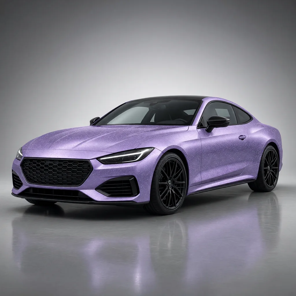 A car wrapped in Stardust Lavender paint protection film